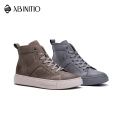 High Quality Designer Custom Mens High Top Pu Leather Sneakers